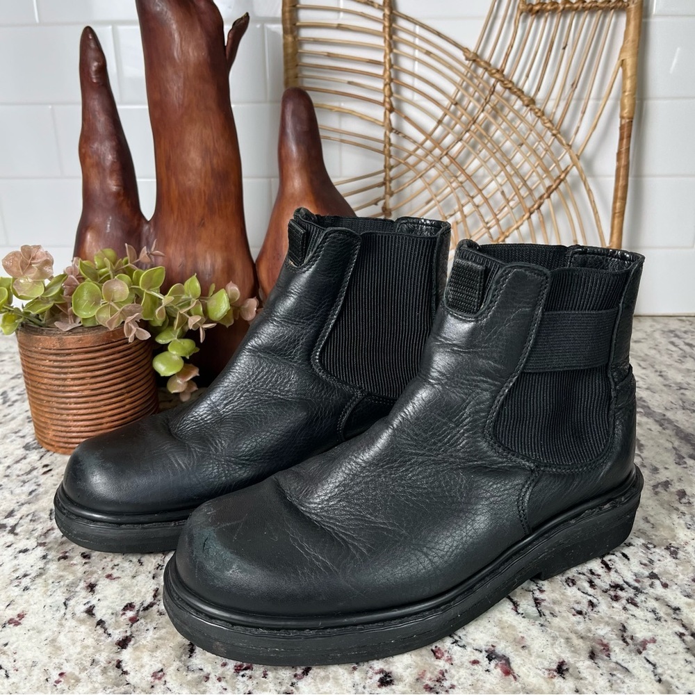 Vintage Dr Marten Leather Slip-On Ankle Boots